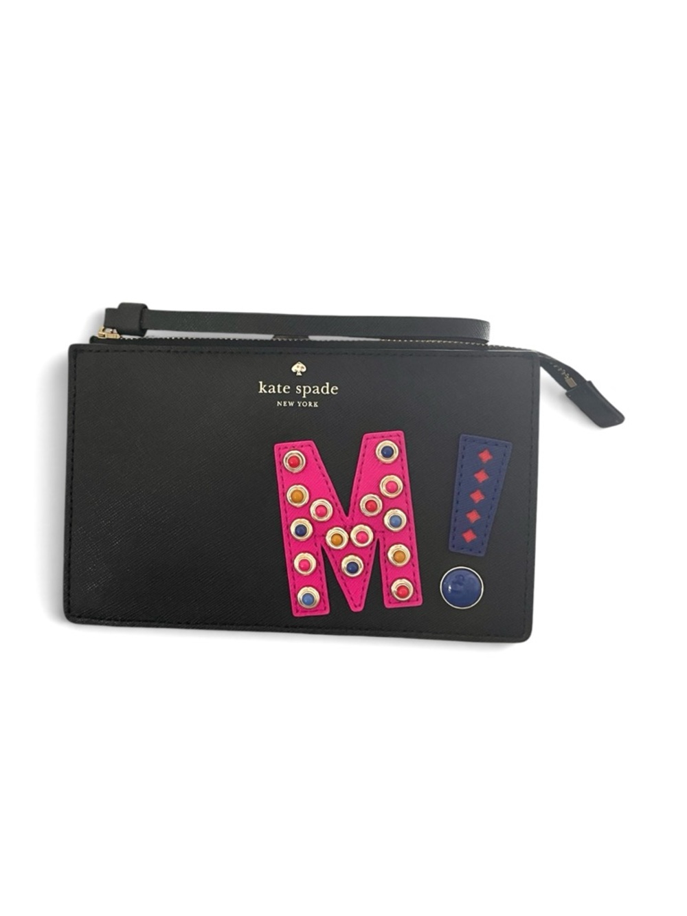 KATE SPADE HARTLEY LANE LEILA INITIAL “M” WRISTLET CLUTCH